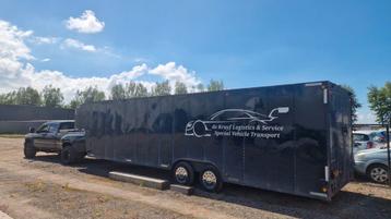  Duramax dually en Gooseneck gesloten BE oplegger beschikbaar voor biedingen