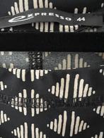 EXPRESSO jurk travelstof zwart beige 44, Zwart, Maat 42/44 (L), Zo goed als nieuw, Onder de knie