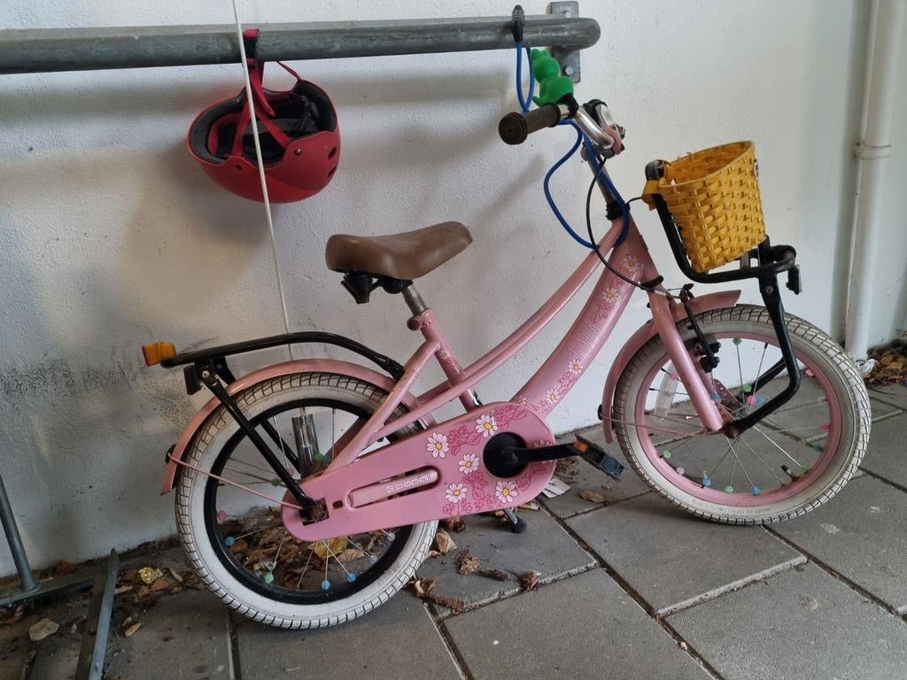 Popal 16 inch meisjesfiets - roze, Fietsen en Brommers, Fietsen | Meisjes, Gebruikt, 16 inch, Handrem, Ophalen