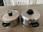 Pannen van BK, Huis en Inrichting, Keuken | Potten en Pannen, Verzenden, Zo goed als nieuw, Rvs, Pannenset
