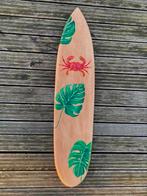 Mahonie houten surfboard ~ tropisch, Huis en Inrichting, Woonaccessoires | Wanddecoraties, Nieuw, Ophalen of Verzenden