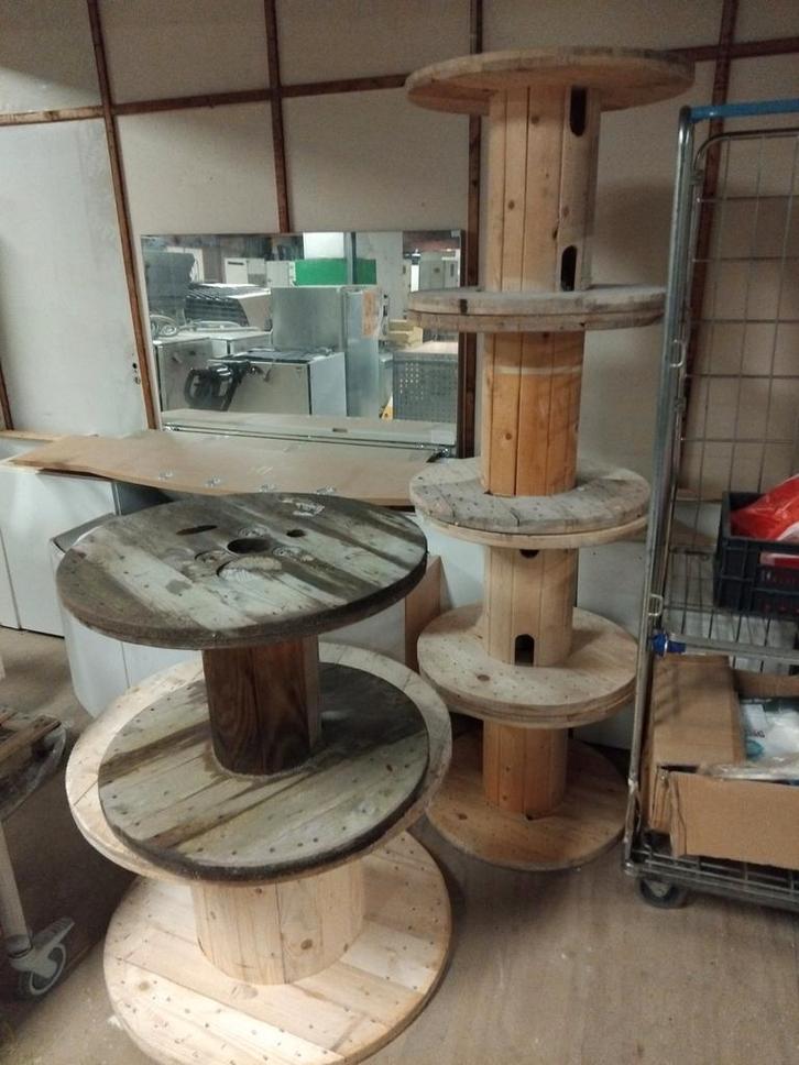 Houten kabelhaspels - diverse maten, Huis en Inrichting, Tafelonderdelen, Gebruikt, 50 tot 100 cm, 50 tot 100 cm, Rond, Overige houtsoorten