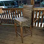 6 Stijlvolle houten barkrukken Cabana Loom, Met voetsteun, Hout, Ophalen of Verzenden, 90 cm of meer