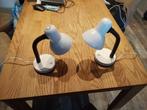 2 Schemerlampjes - Bureaulampen, Huis en Inrichting, Lampen | Tafellampen, Ophalen, Gebruikt, Metaal, Minder dan 50 cm