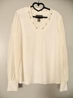 Frank Lyman luxe blouse chiffon plissé mouwen creme/zilver M, Maat 38/40 (M), Overige kleuren, Verzenden, Nieuw