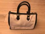 Uterque tote bag zwart leer beige stof, Ophalen of Verzenden, Zo goed als nieuw, Beige, Shopper