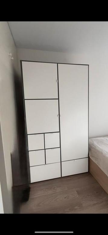 Wardrobe – Grey/White, 122x59x216 cm, IKEA VISTHUS beschikbaar voor biedingen