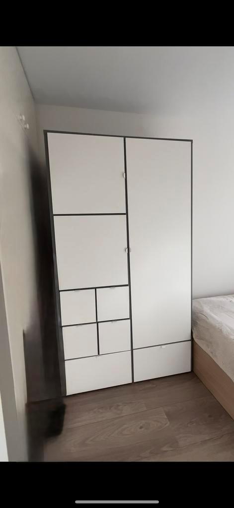 Wardrobe – Grey/White, 122x59x216 cm, IKEA VISTHUS, Huis en Inrichting, Kasten | Kledingkasten, Gebruikt, 50 tot 75 cm, Ophalen