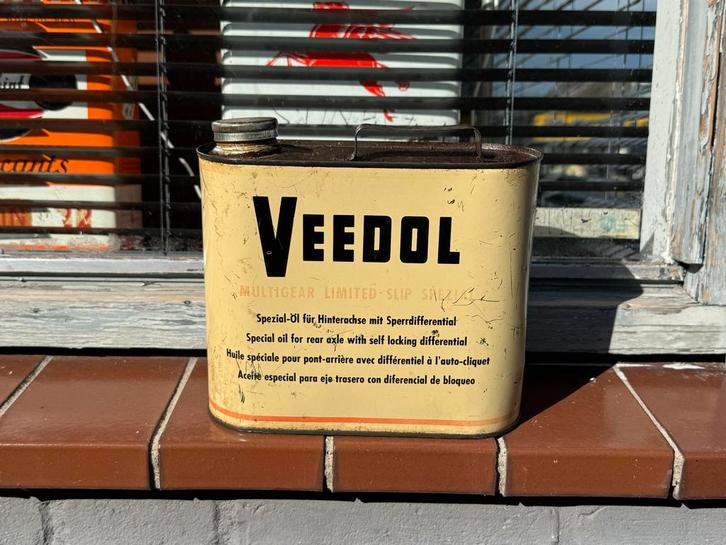 Vintage Veedol Olieblik, Antiek en Kunst, Antiek | Overige Antiek, Ophalen of Verzenden