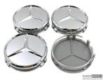 Set van 4 Mercedes naafdoppen Ster Zilver grijs Chrome 76 75, Auto-onderdelen, Overige Auto-onderdelen, Nieuw, Ophalen of Verzenden