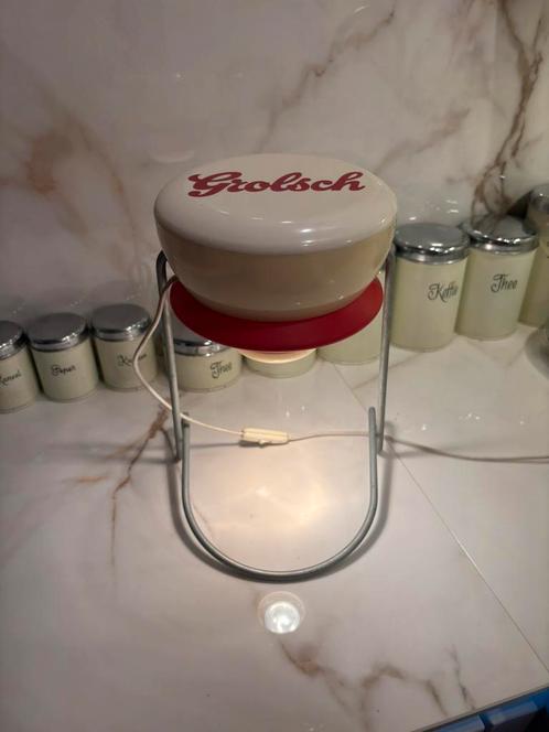 Vintage Grolsch lamp tafellamp beugelsluiting, Verzamelen, Biermerken, Zo goed als nieuw, Grolsch, Ophalen of Verzenden