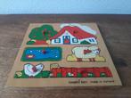 Vintage houten Simplex Toys puzzel Boerderij, Overige typen, Ophalen of Verzenden, Zo goed als nieuw