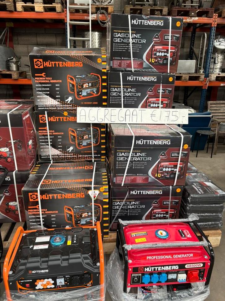 UITVERKOOP HUTTENBERG GENERATOREN, Doe-het-zelf en Verbouw, Aggregaten, Nieuw, Ophalen