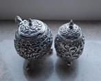 Djokja zilveren antieke peper- en zoutvaatjes. ️🌶️🧂, Antiek en Kunst, Antiek | Goud en Zilver, Verzenden, Zilver