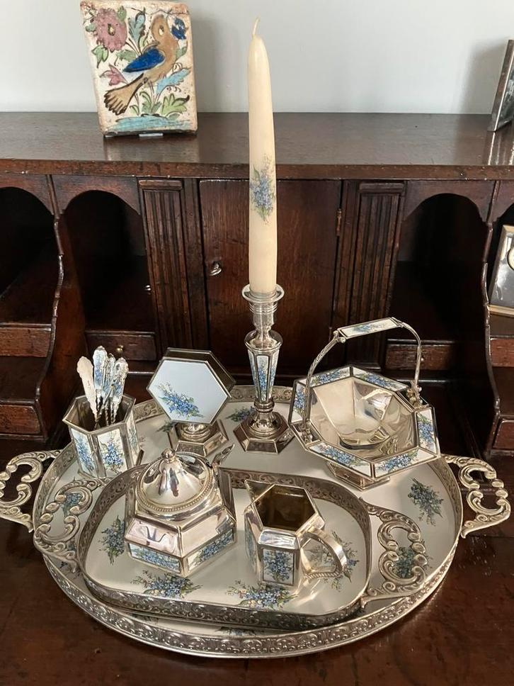 Verzilverd servies, Antiek en Kunst, Antiek | Goud en Zilver, Zilver, Ophalen of Verzenden