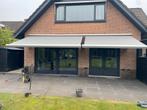 2 elektrische zonneschermen 400 en 300cm breed. Antraciet, Tuin en Terras, Ophalen, Zo goed als nieuw, Knikarmscherm, Elektrisch