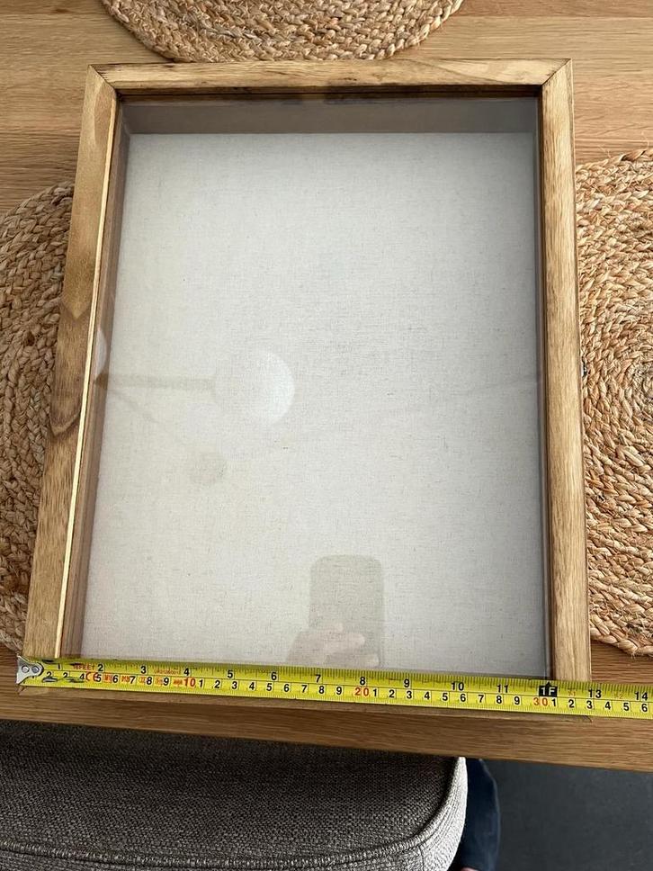 2x Nieuwe Diepe Lijsten/Geheugendozen, Huis en Inrichting, Woonaccessoires | Lijsten, Nieuw, Minder dan 50 cm, Hout, Ophalen of Verzenden