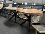 Ronde tafels van mangohout met metalen poot 100cm, Huis en Inrichting, Tafels | Eettafels, Ophalen, Nieuw, Rond, 50 tot 100 cm