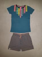 Super tof blauw-roze ALBA KID retro shortje in maat 134., Broek, Zo goed als nieuw, Alba Kid, Verzenden