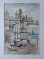 Jan den Hengst, aquarel, 'Afbraak Waterlooplein' ca. 1945, Antiek en Kunst, Ophalen of Verzenden