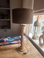 Prachtige set houten tafellampen velvet lampenkap, Huis en Inrichting, Lampen | Vloerlampen, Ophalen, Zo goed als nieuw, Hout
