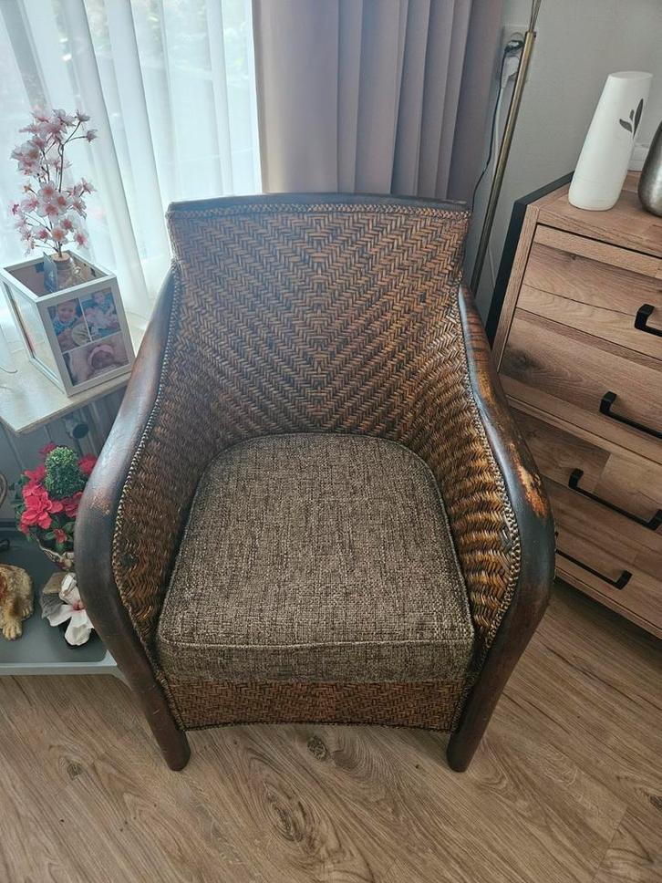 Twee Riet Fauteuils, Huis en Inrichting, Fauteuils, Gebruikt, 50 tot 75 cm, 75 tot 100 cm, Ophalen of Verzenden