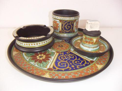 Zuid Holland Gouda plateel keramiek rookstel jr.1916-1923., Antiek en Kunst, Antiek | Vazen, Ophalen of Verzenden
