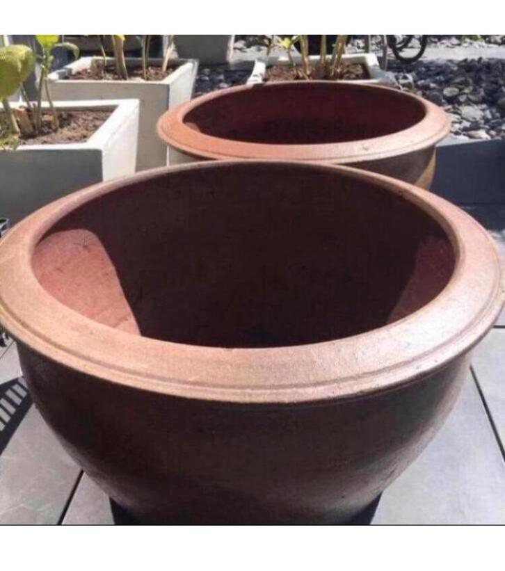 Dubbelgebakken de beste tuinpotten vorstbestendig kwaliteit, Tuin en Terras, Bloempotten, Zo goed als nieuw, Terracotta, Binnen
