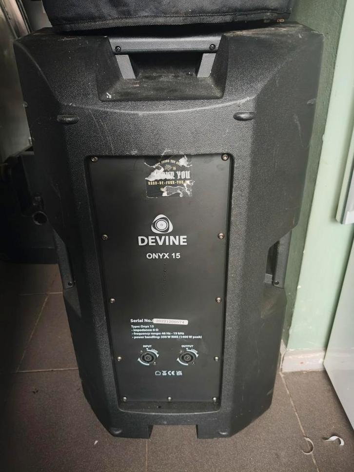 Devine Onyx 15 Speaker - Gebruikt set van 2 bieden per 2, Audio, Tv en Foto, Luidsprekers, Ophalen of Verzenden