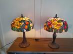 2 Tiffany lampen/ glas in lood.BIEDEN naar WAARDE!!!, Huis en Inrichting, Lampen | Tafellampen, Minder dan 50 cm, Glas, Gebruikt