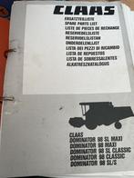 Onderdeelboek claas dominator, Ophalen of Verzenden, Zo goed als nieuw