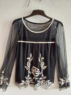 GRATIS VERZENDING zwart-wit blouse maat S met borduursel, Maat 38/40 (M), Zwart, Object, Nieuw