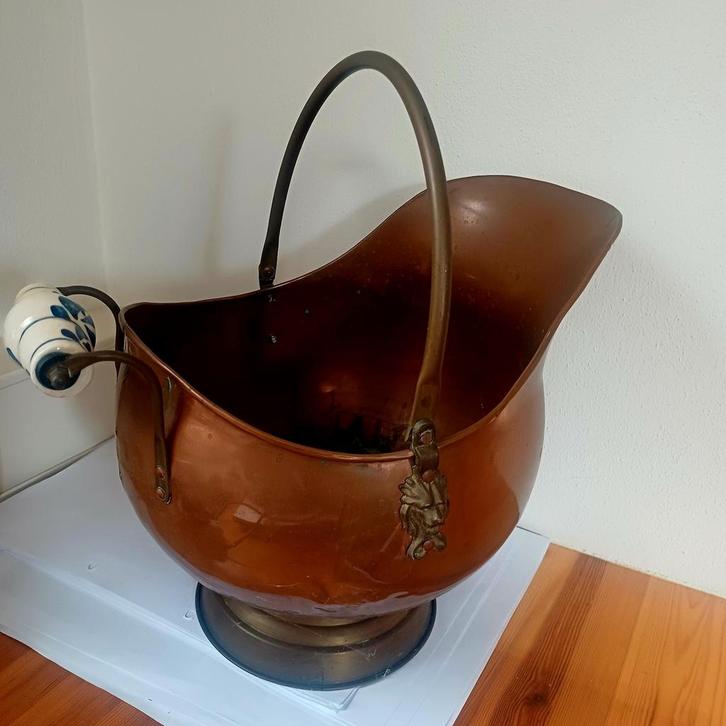 Koperen Helmketel met Handvat, Antiek en Kunst, Antiek | Koper en Brons, Ophalen of Verzenden