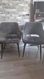 Puck eetkamerstoelen 4 stuks, Huis en Inrichting, Stoelen, Ophalen, Gebruikt, Grijs, Vijf, Zes of meer stoelen