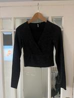 Zwarte top met glitter., Kleding | Dames, Zwart, Ophalen of Verzenden, Zo goed als nieuw, Lange mouw