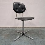 vintage bureaustoel  jaren 60 skai stoel met kruispoot, Kolibrivintagehal@gmail.com, Gebruikt, Aaldertgeertsstraat 43 Olst, Zwart