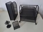Bureau organisers zwart metaal - 4 stuks, Ophalen, Gebruikt