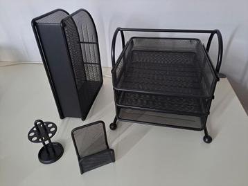 Bureau organisers zwart metaal - 4 stuks  beschikbaar voor biedingen