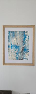 Abstract Schilderij met Blauw en Wit, Antiek en Kunst, Kunst | Schilderijen | Abstract, Ophalen of Verzenden