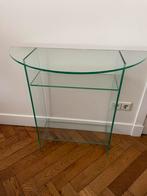 Glazen haltafel tafel bijzettafel halfrond sidetable, Ophalen, Zo goed als nieuw, 25 tot 50 cm, Rechthoekig