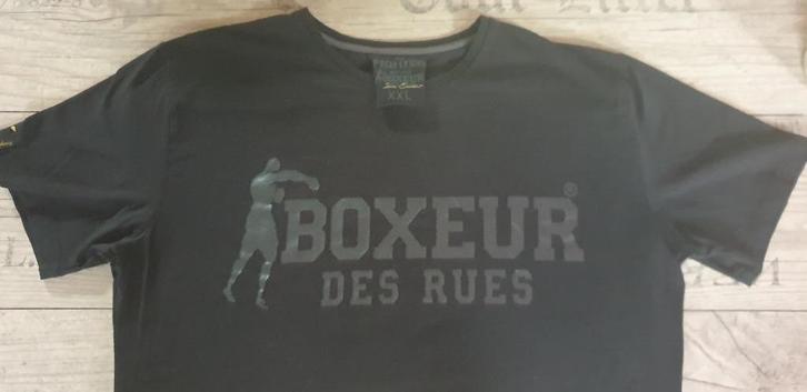 Zwart Box/Boxer T shirt L (Merk BOXEUR -The Fighter Tshirt), Kleding | Heren, T-shirts, Zo goed als nieuw, Maat 52/54 (L), Zwart