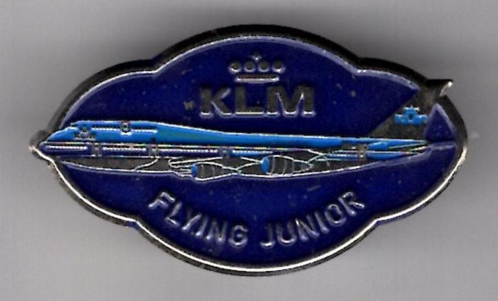 KLM Flying Junior zilverkleurig broche ( J_079 ), Verzamelen, Speldjes, Pins en Buttons, Nieuw, Speldje of Pin, Transport, Verzenden