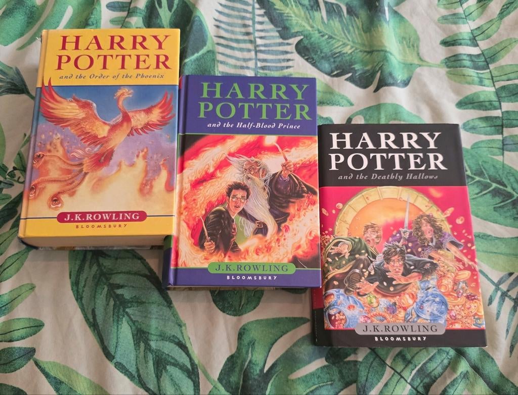 Harry Potter Bloomsbury, First Edition: deel 5-6-7, Engels, Boeken, Ophalen of Verzenden, Gelezen