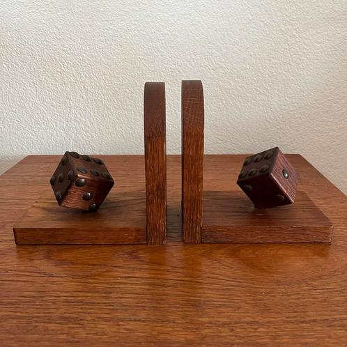 Vintage Boekensteunen met Dobbelstenen, Antiek en Kunst, Antiek | Woonaccessoires, Ophalen of Verzenden