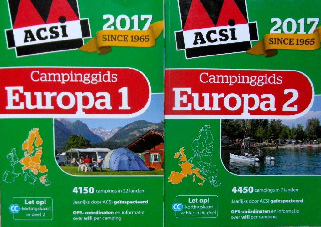 ACSI Campinggids 2017 - 2 delen, Overige merken, Europa, Ophalen of Verzenden, Zo goed als nieuw