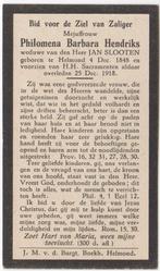 Philomena Barbara Hendriks 1848 - 1918 Helmond, 70 jaar, Verzenden, Bidprentje