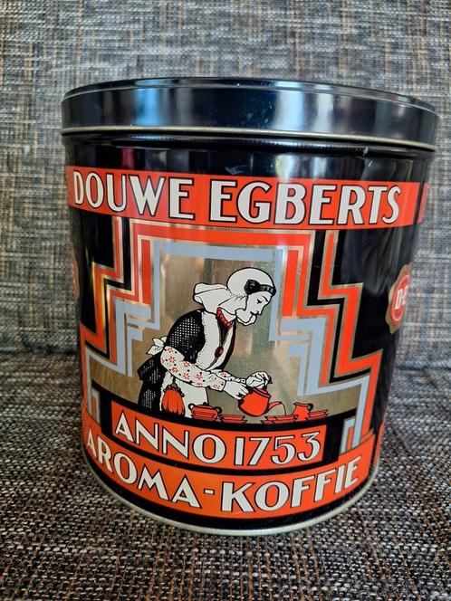 Mooi groot rond Douwe Egberts voorraadblik, Verzamelen, Blikken, Gebruikt, Koffie, Douwe Egberts, Ophalen of Verzenden