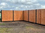 Redwood hout/beton schutting €120 p/m inclusief montage, Ophalen, Hout, 6 meter of meer, 1 tot 2 meter