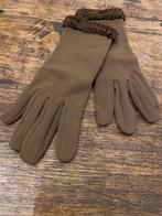 Brocante handschoenen dames bruin met bont, Ophalen of Verzenden