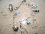 zilveren armband  met 9 bedels, Met hanger, Verzenden, Zo goed als nieuw, Zilver